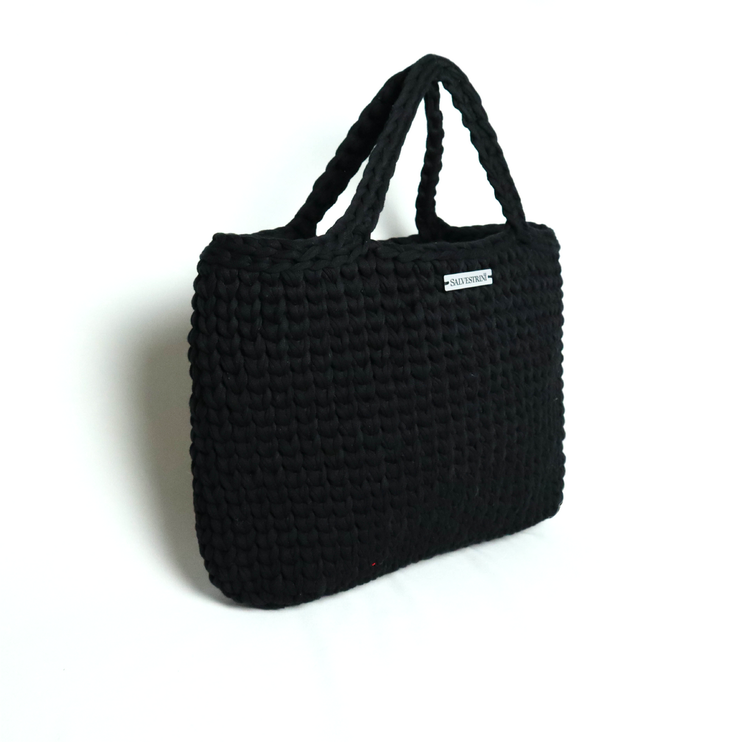 Black Crochet Tote Bag