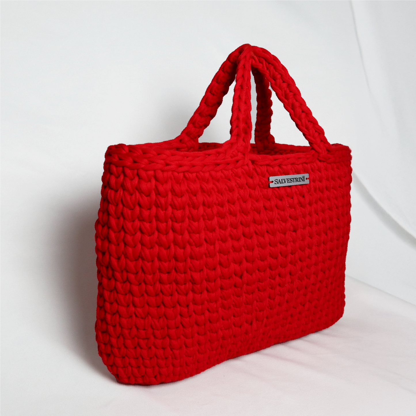 Chili Red Crochet Tote Bag