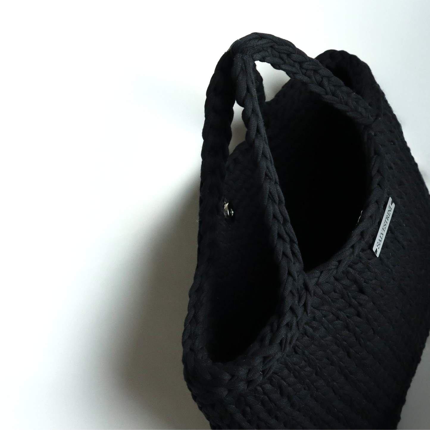Black Crochet Tote Bag